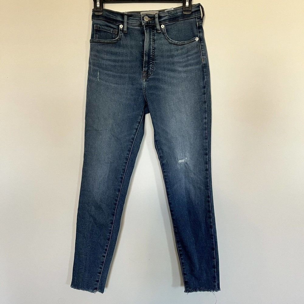 EVERLANE Womens 26 High Rise Skinny Ankle Jeans Stretch Denim Distressed 26x26